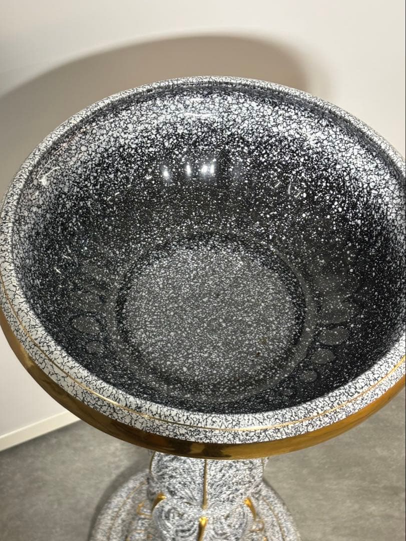 石調オーナメント 全長77cm 内径32.5cm 花台 フラワーベース