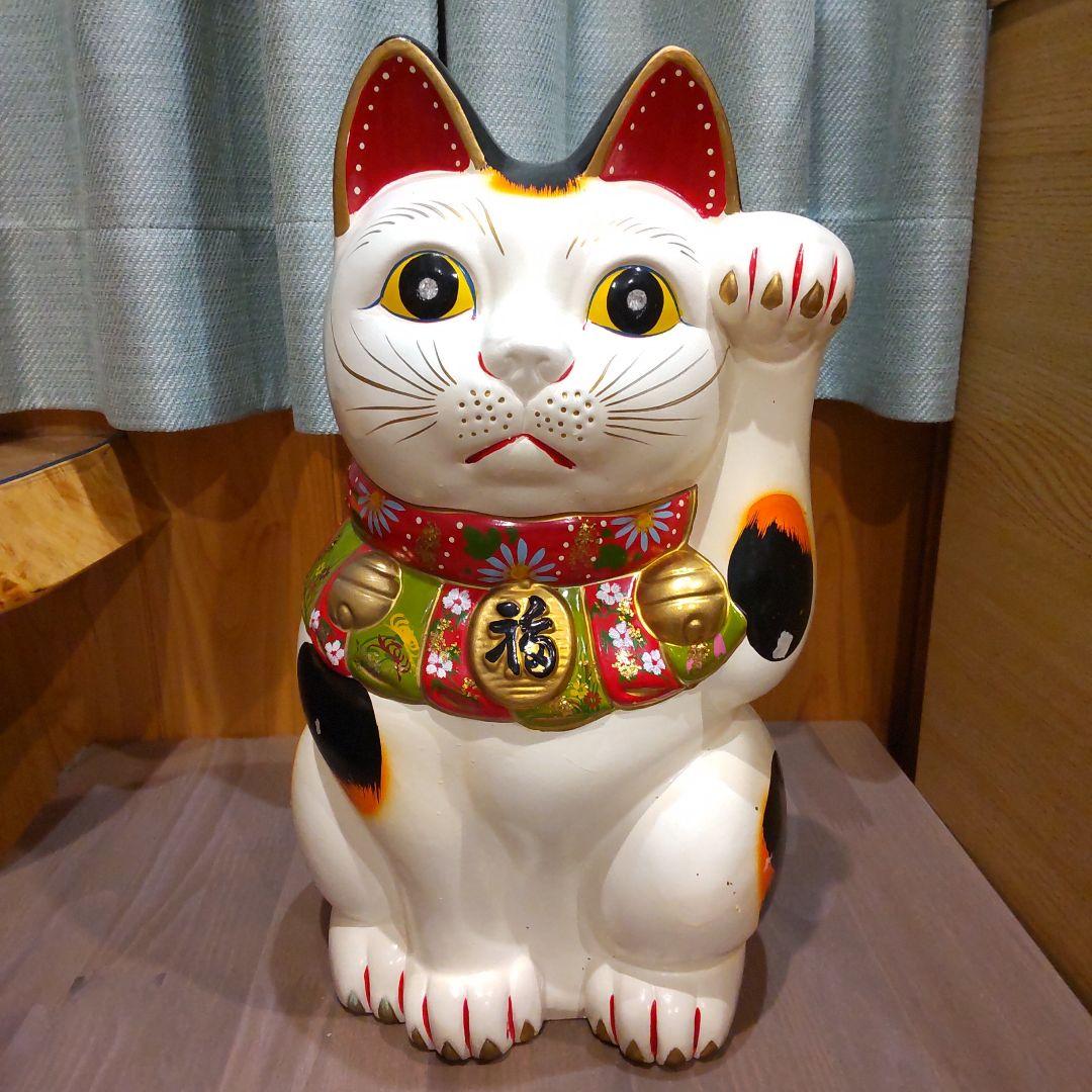 Tokukai公式アカウント05　超特大　白猫　招き猫　まねきねこ　貯金箱
