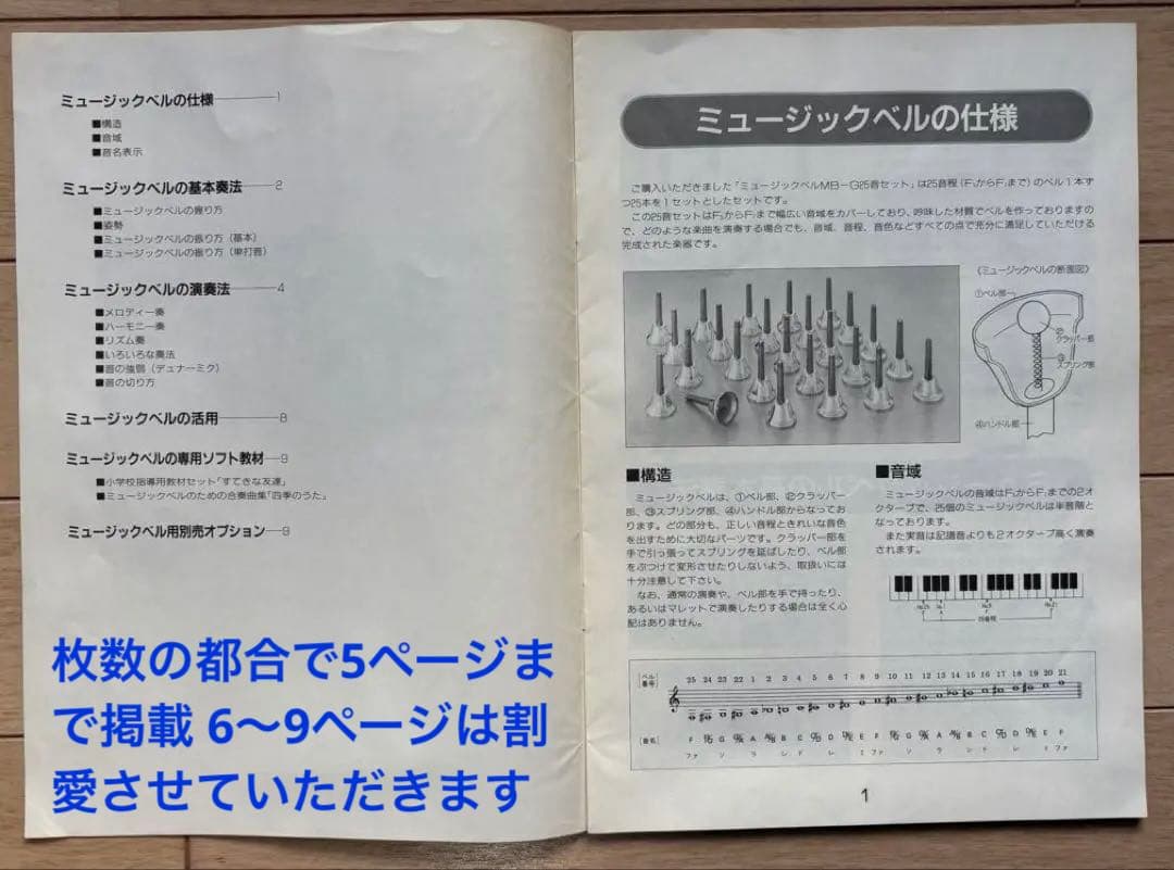 ミュージックベル UCHIDA 24音セット スタンド•ケース•取説付き 中古品