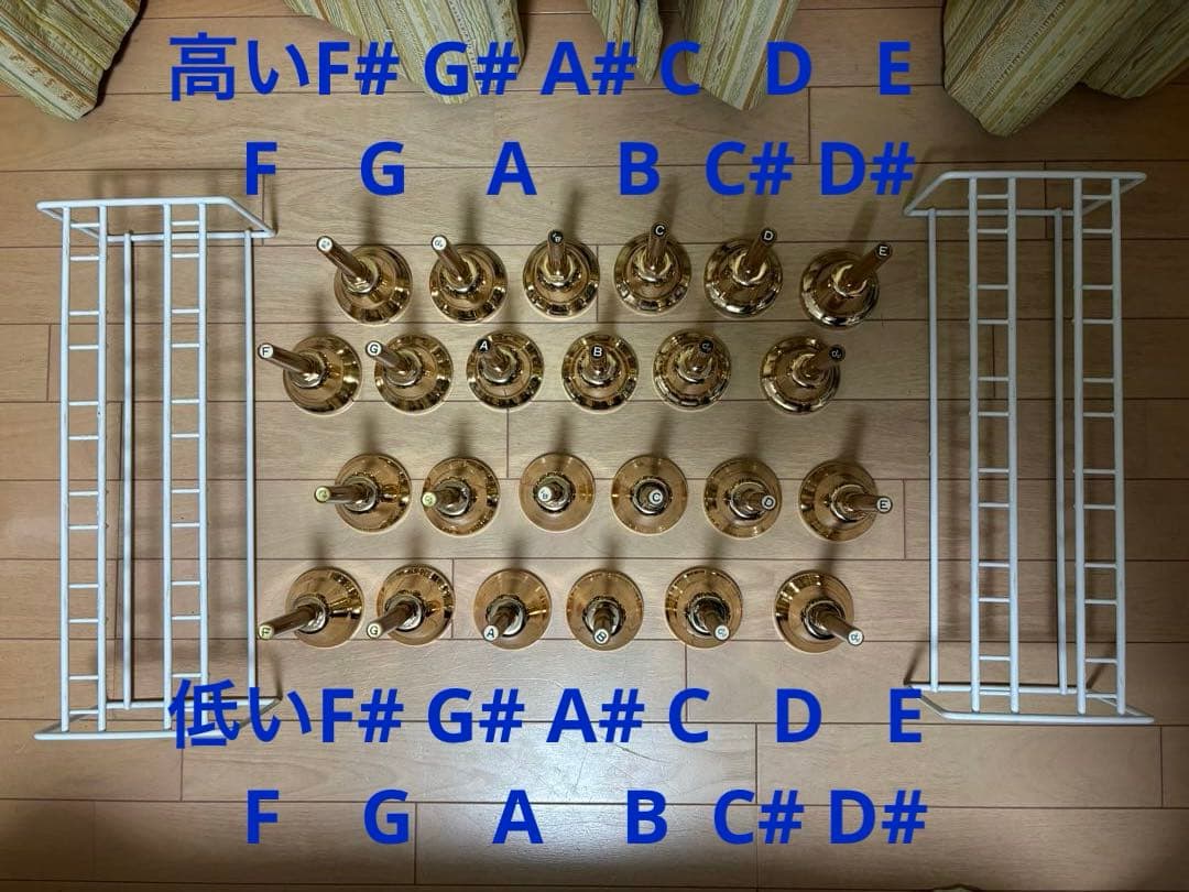 ミュージックベル UCHIDA 24音セット スタンド•ケース•取説付き 中古品