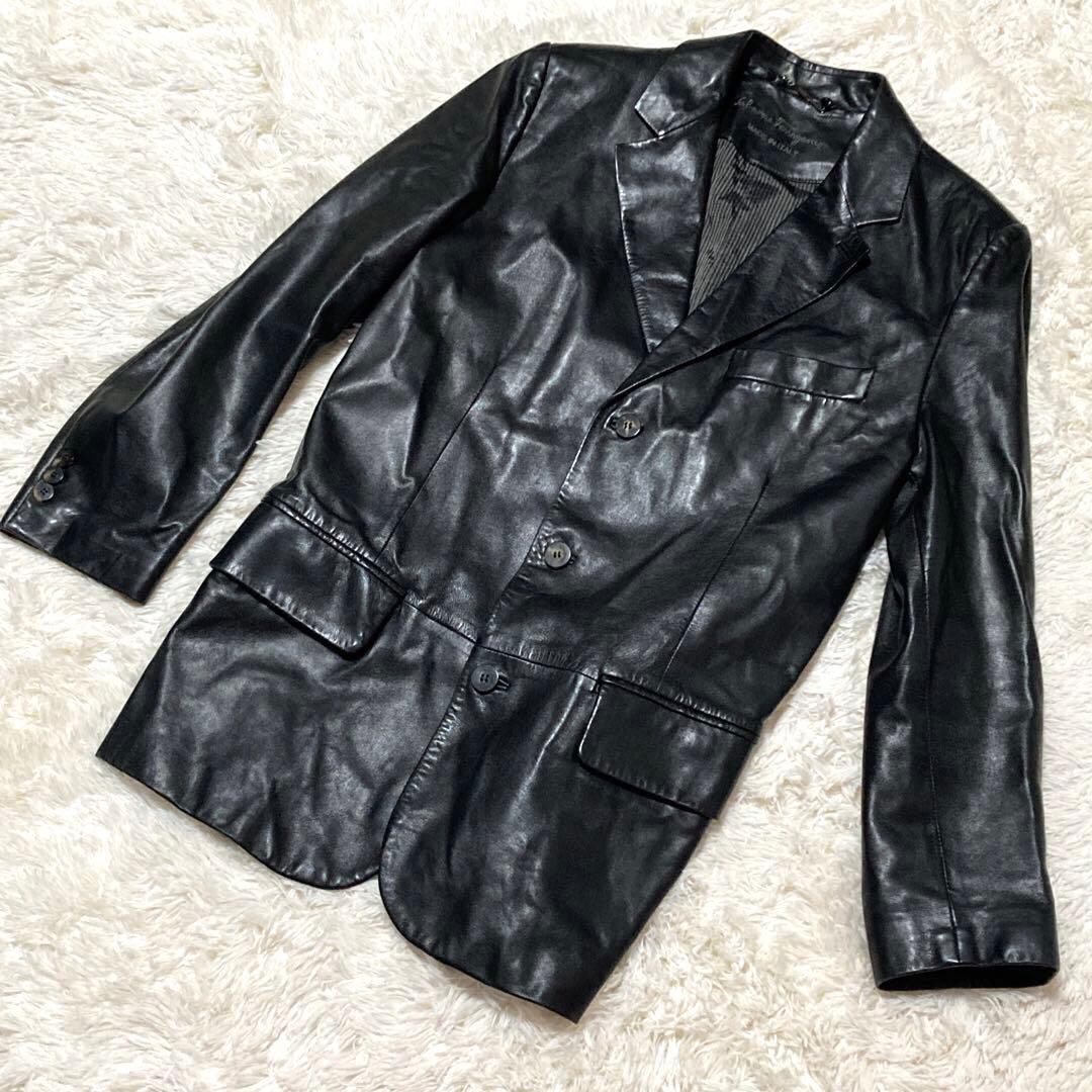 【極美品】Salvatore Ferragamo レザージャケット 本革 羊 黒