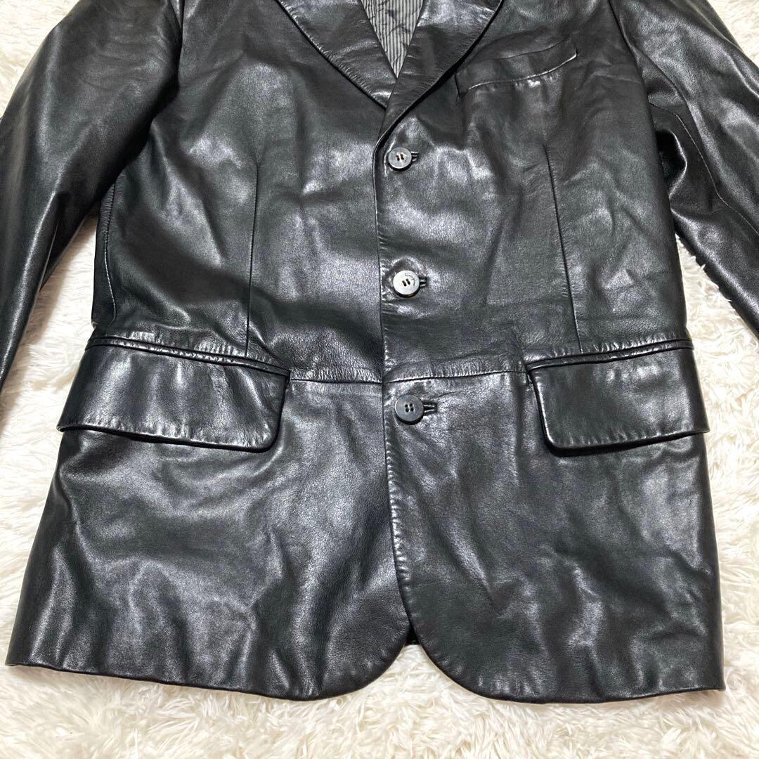 【極美品】Salvatore Ferragamo レザージャケット 本革 羊 黒