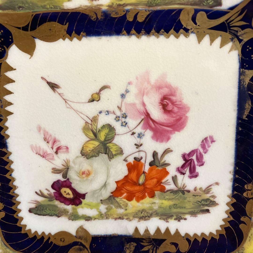 英国アンティーク　Goddenコレクション　スクエアデザートプレート