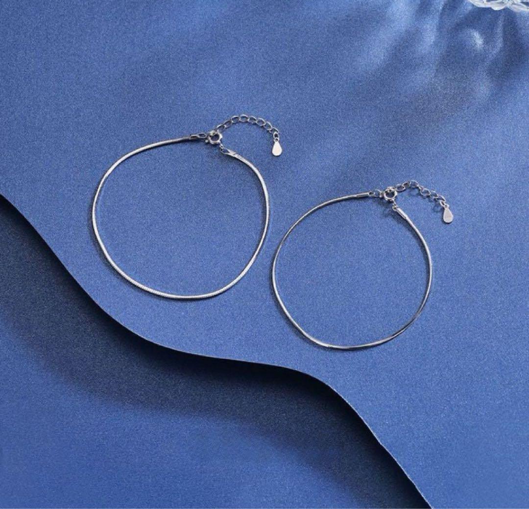 C73 S925 ブレスレット　シルバー　ペア　お揃い　カップル