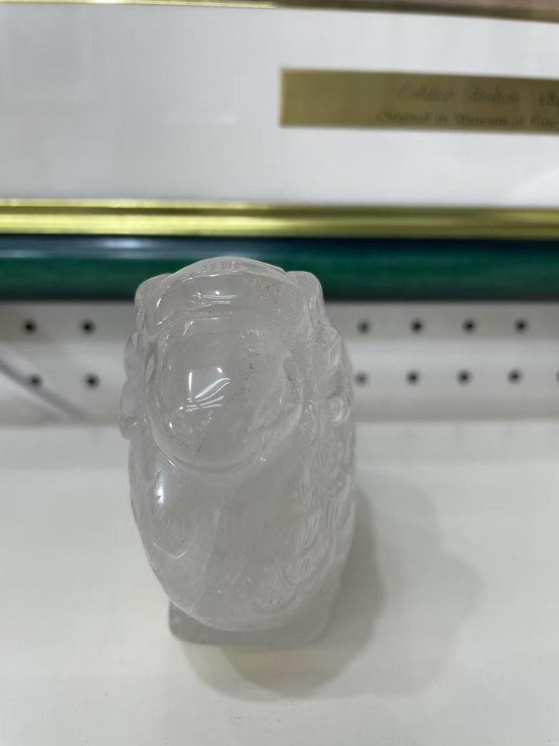 ☆置物一点物☆【彫刻置物】羊　水晶 開運の縁起物　顔やスタイル　AAA級　新品