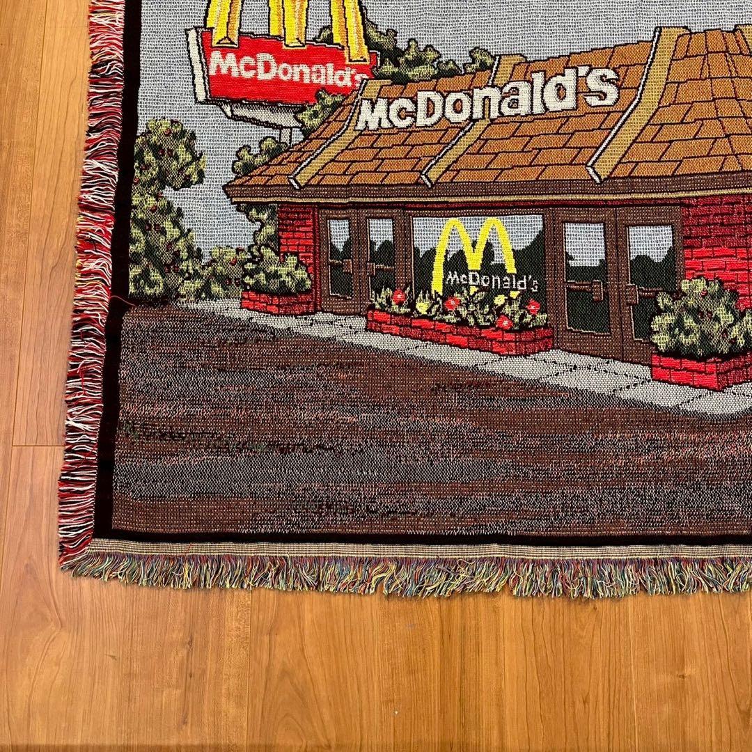 希少　マクドナルド ヴィンテージ ラグ USA製 両面仕様 フリンジ