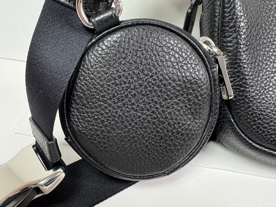 【中古美品】コーチ CJ507 エリアス ボディバッグ ポーチ付　メンズ レザー