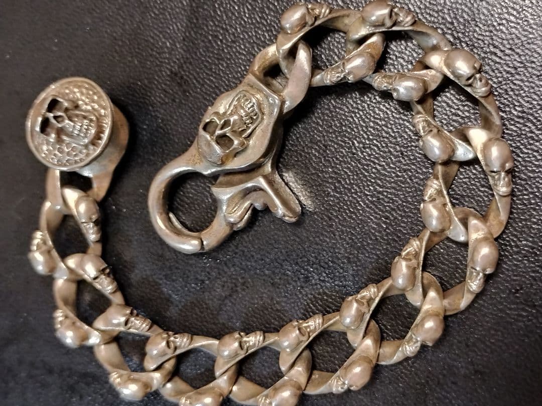 SILVER925 スカルブレスレット クリップタイプシルバー925　骸骨