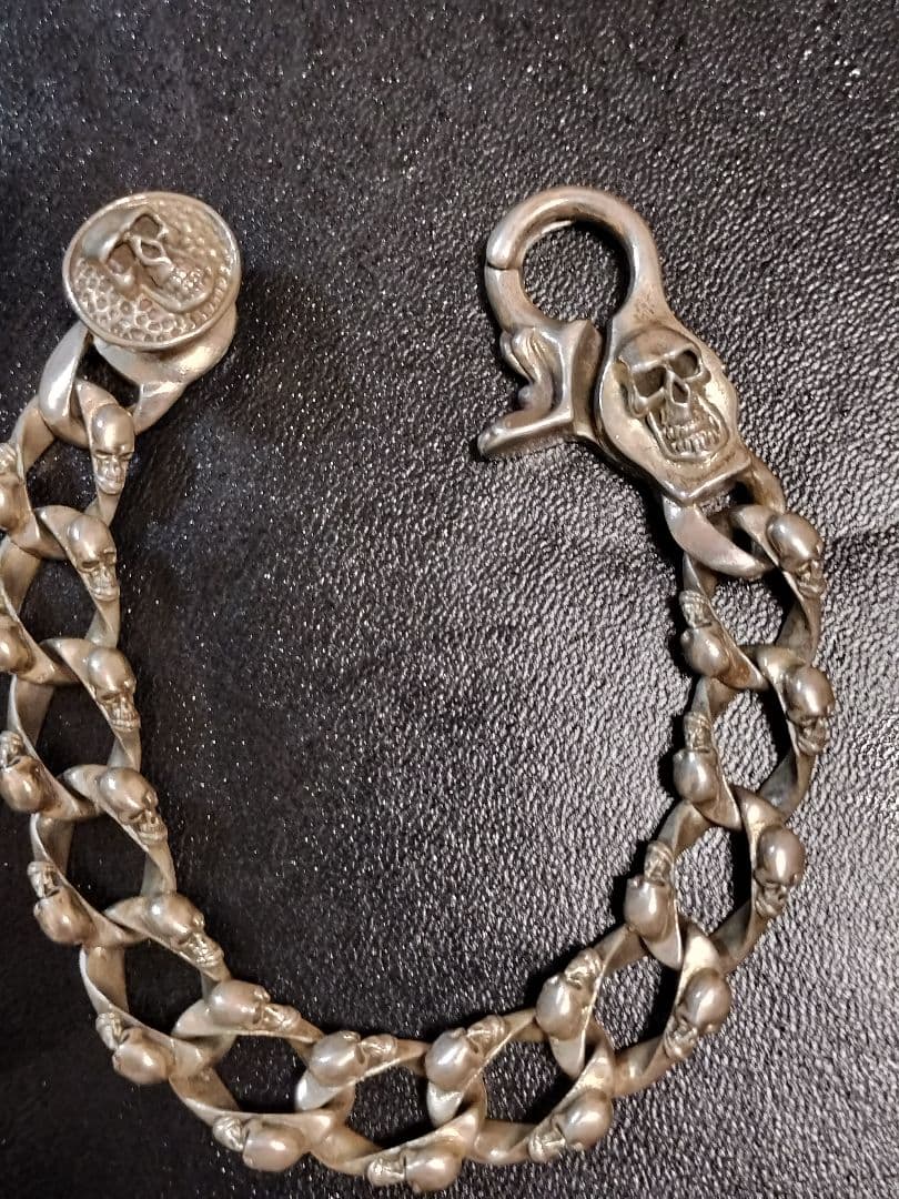SILVER925 スカルブレスレット クリップタイプシルバー925　骸骨