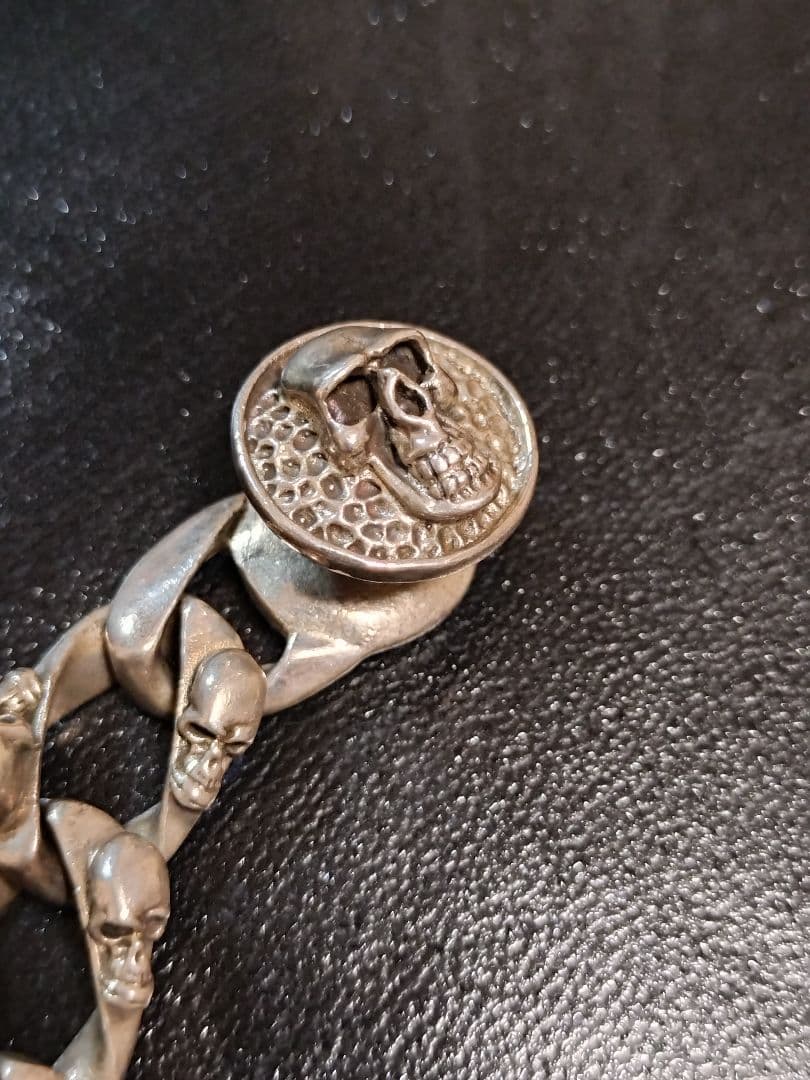 SILVER925 スカルブレスレット クリップタイプシルバー925　骸骨