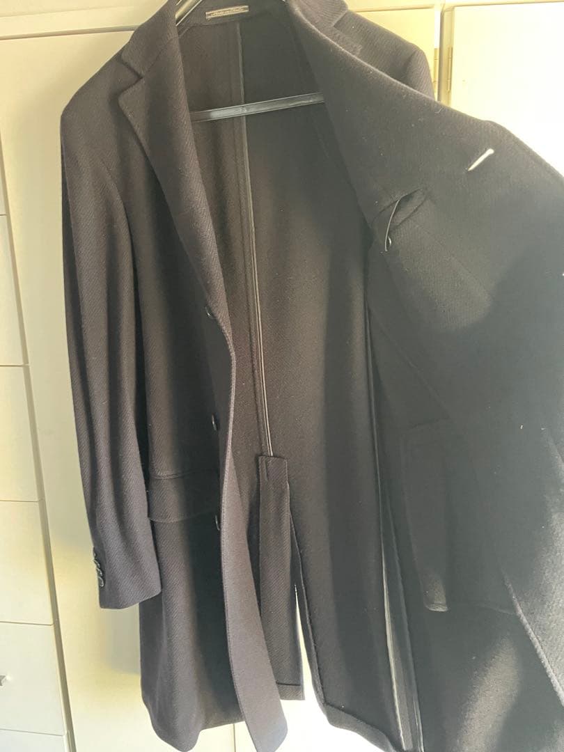 Salvatore Ferragamo チェスターコート ネイビー48 メンズ