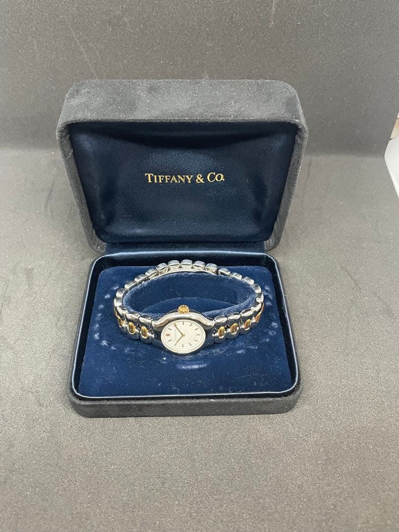 Tiffany k18×SS腕時計