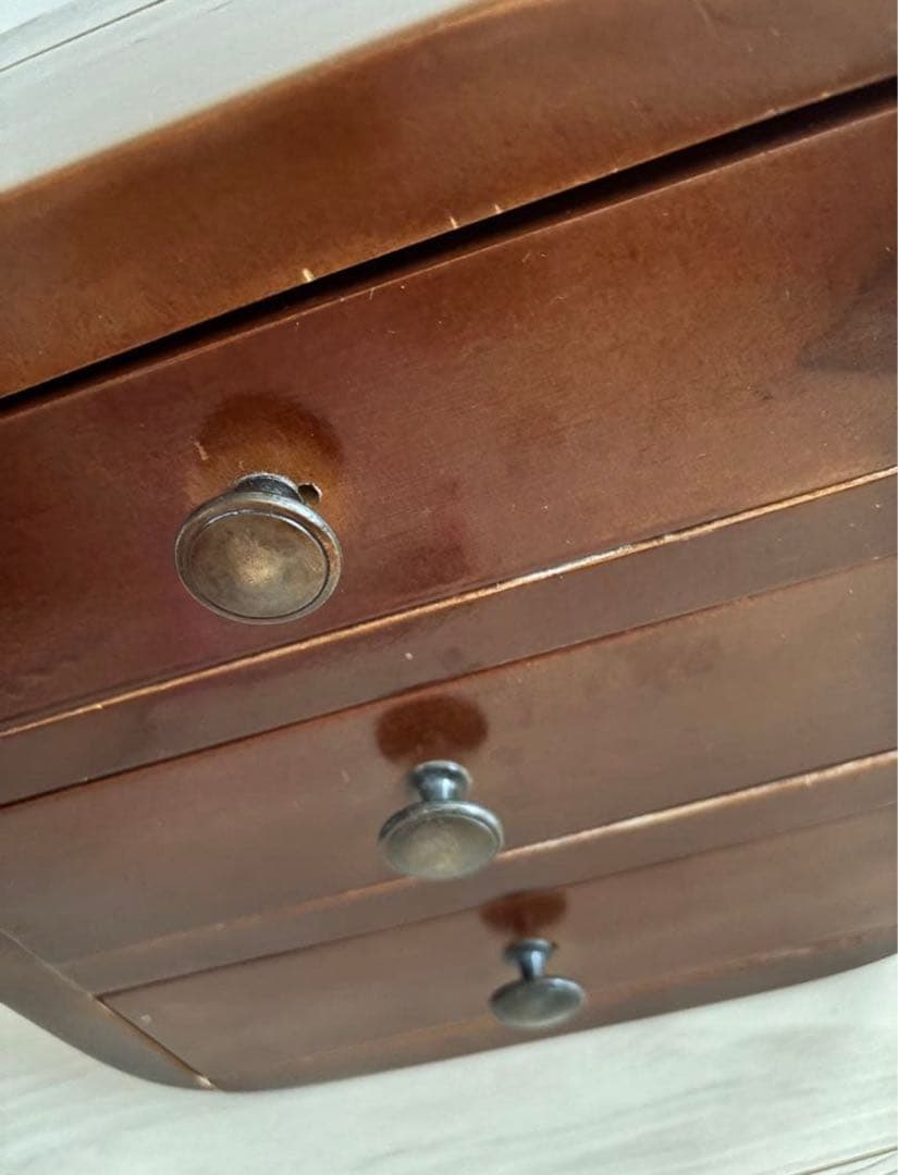 木製　小物収納 3段引き出し ブラウン　アンティーク　ヴィンテージ家具　小物入れ