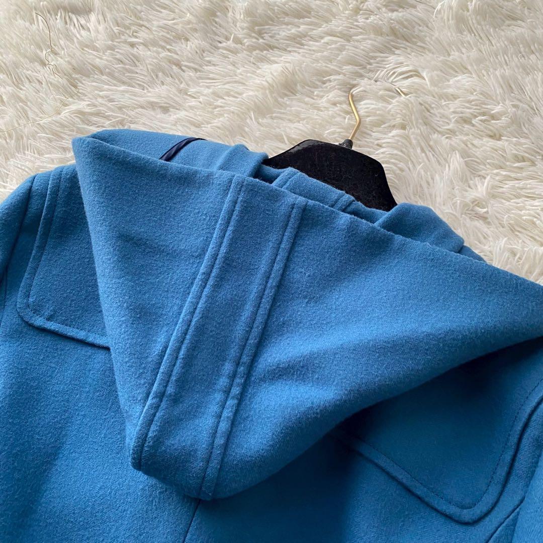 ダーマコレクション●美品●ウール100% ロングダッフルコート 牛革トグル釦 M