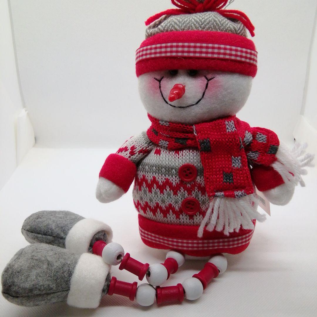 クリスマススノーマン　ラグドール　足ぶらスノーマン置物