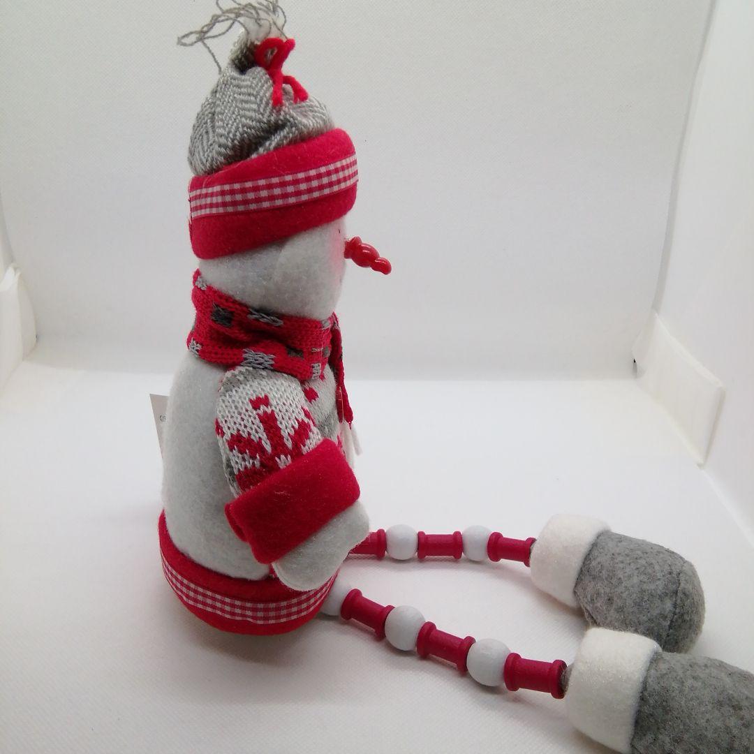 クリスマススノーマン　ラグドール　足ぶらスノーマン置物