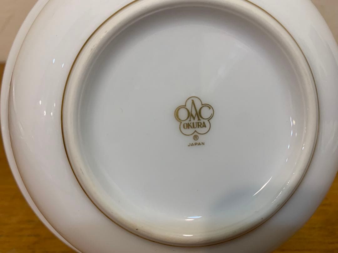 N1129-23★Okura China 青い花模様 ボウル 4個セット