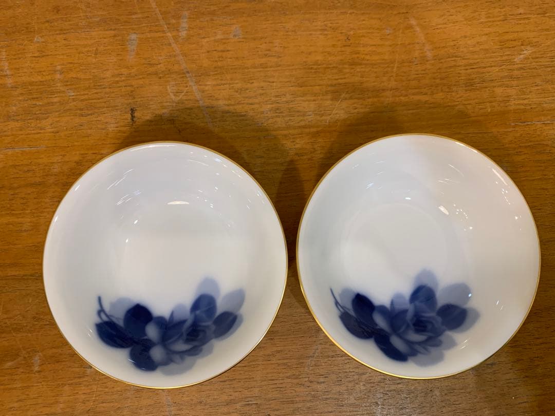 N1129-23★Okura China 青い花模様 ボウル 4個セット