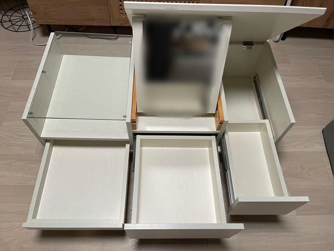 LOWYA ドレッサーテ－ブル ロ－テ－ブル 引き出し付き 化粧台 ホワイト