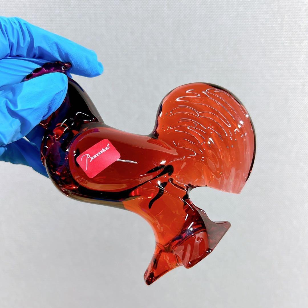 ★保管品 希少 Baccarat 干支コレクション 酉 レッドクリスタル 箱無し