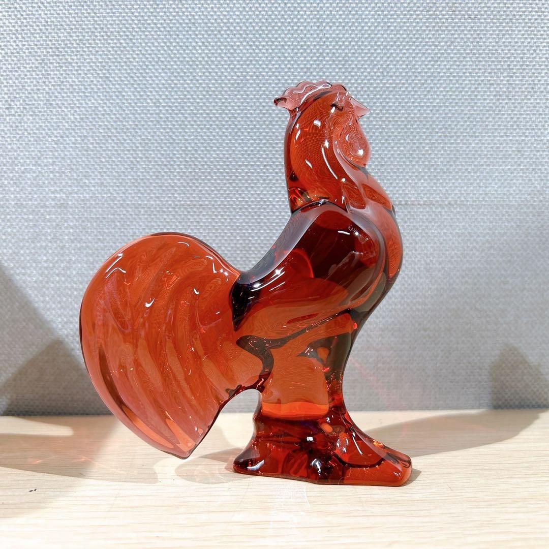 ★保管品 希少 Baccarat 干支コレクション 酉 レッドクリスタル 箱無し