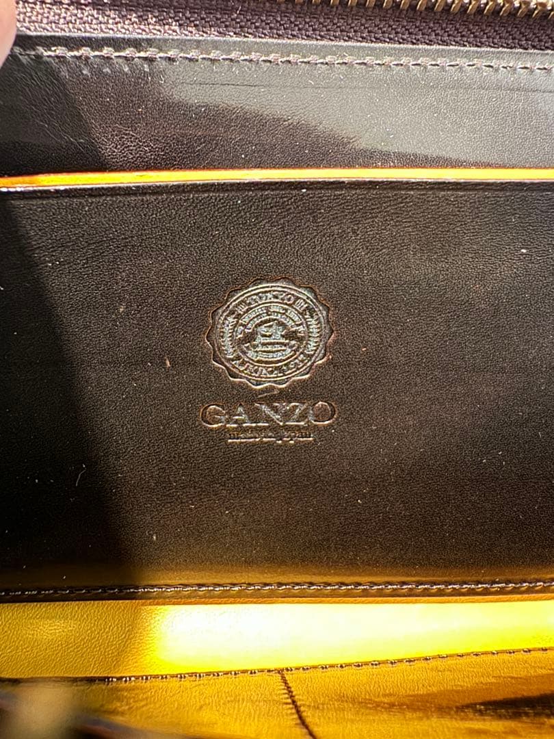 GANZO L字ファスナー長財布 ブラウン