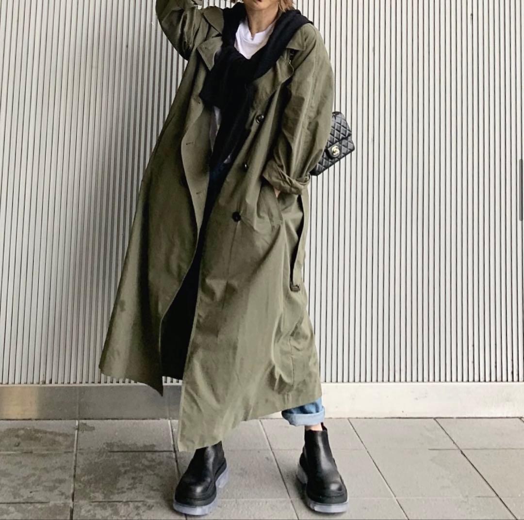 ❤️ok.soon モスグリーン トレンチコート