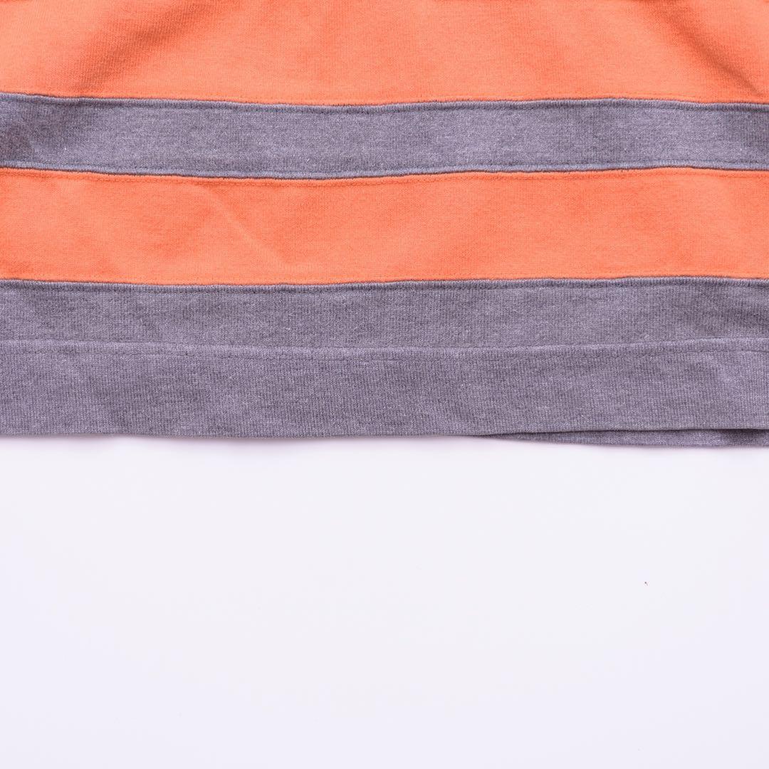 90s オールド GAP ラガーシャツ ボーダー マルチカラー 紺 古着 XL