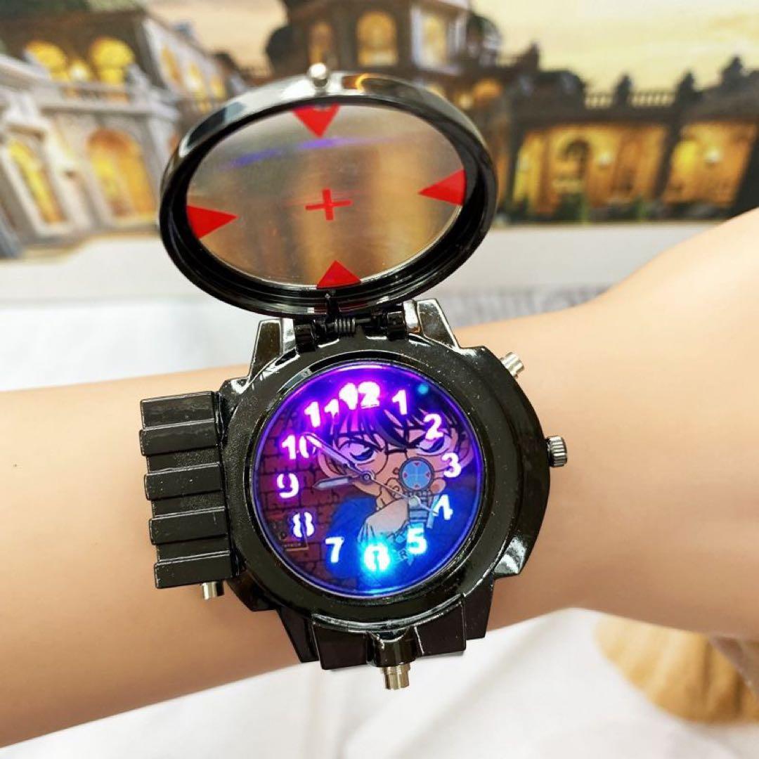 《2個セット割》【七色フラッシュライト付】名探偵コナン時計型麻酔銃 予備電池付