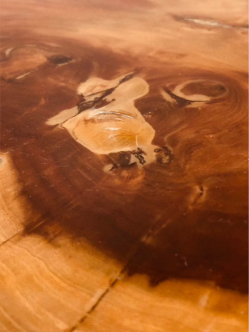 【格安出品】50年以上前の屋久杉　輪切り座卓　ローテーブル 68kg 一枚板