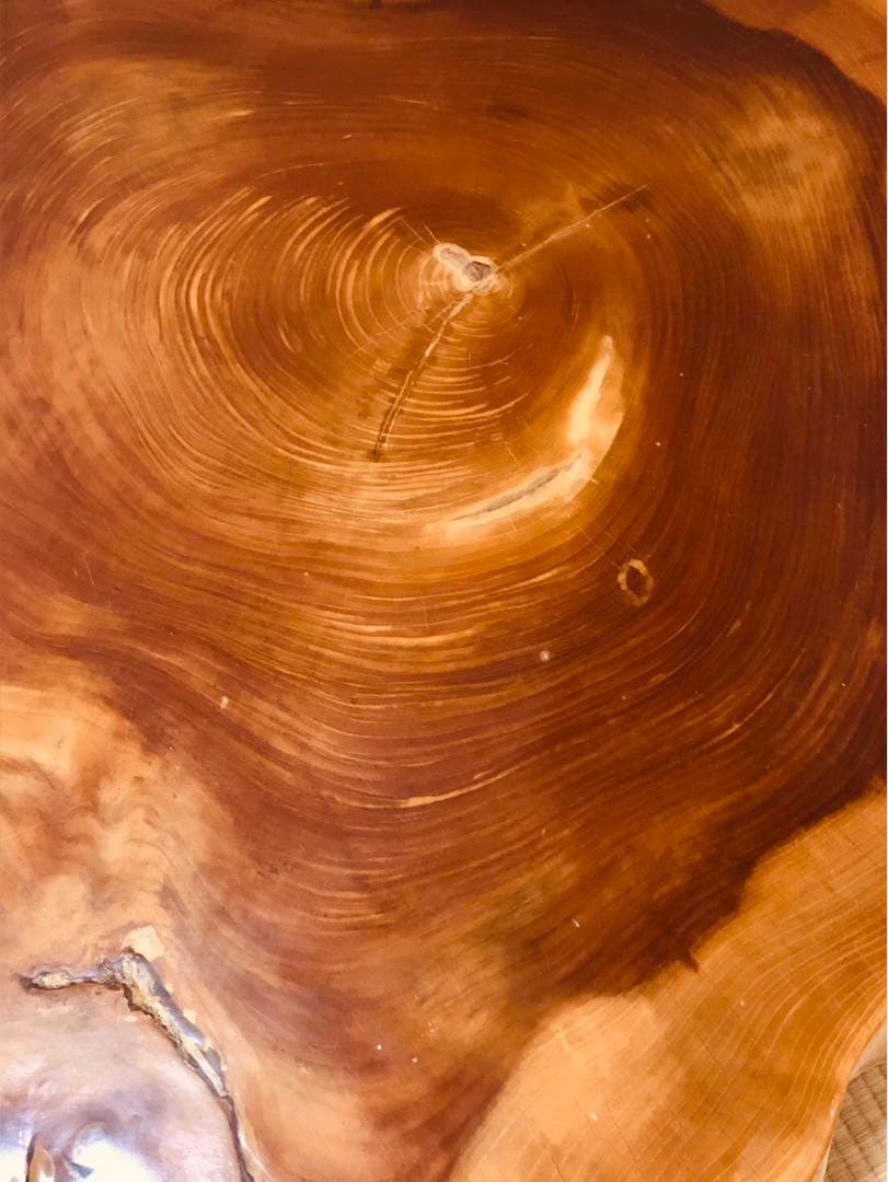 【格安出品】50年以上前の屋久杉　輪切り座卓　ローテーブル 68kg 一枚板