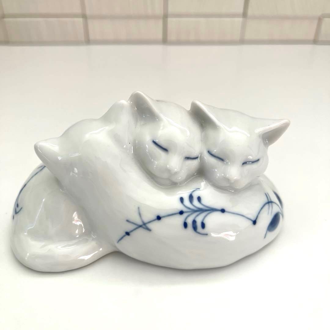 ロイヤルコペンハーゲン フィギュリン ブルーパルメッテ 三匹の猫