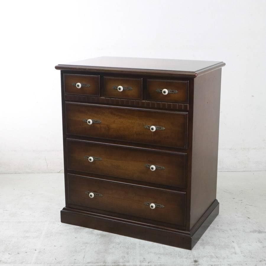 飛騨産業 キツツキ 4段 ローチェスト 引き出し6杯 クラシカル家具