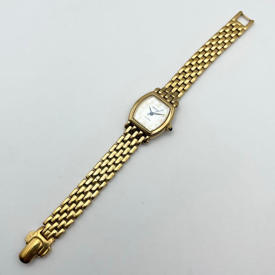 セイコー EXCELINE レディース腕時計 トノー ゴールド クォーツ 稼働品