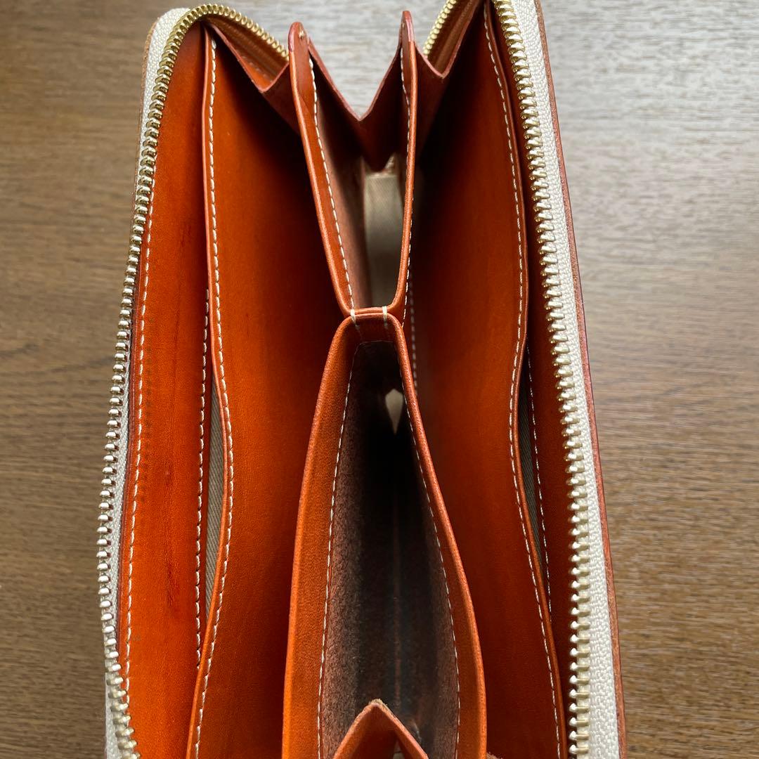 HUKURO 長財布 milelu 栃木レザー 日本製 オレンジ