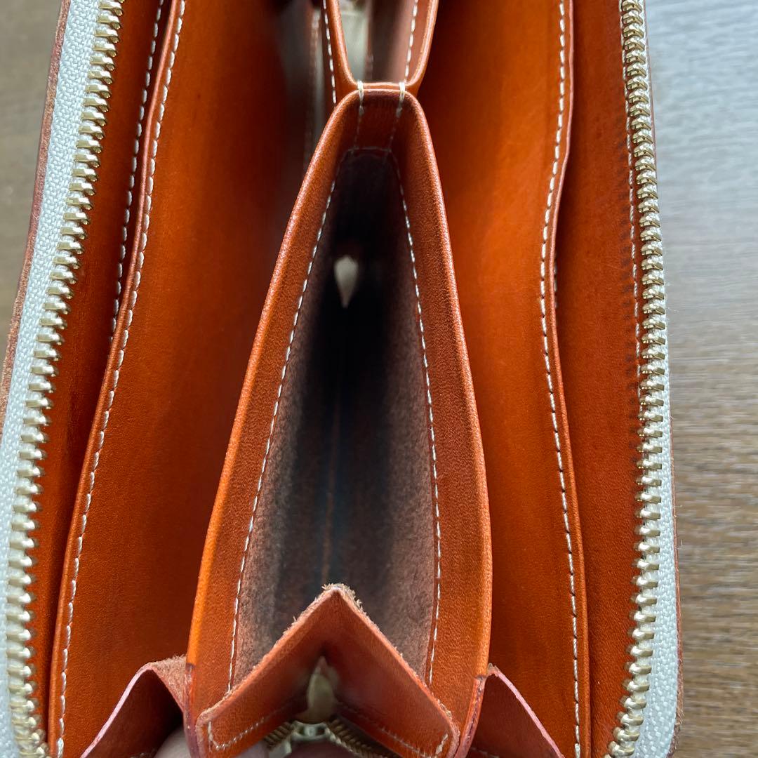 HUKURO 長財布 milelu 栃木レザー 日本製 オレンジ