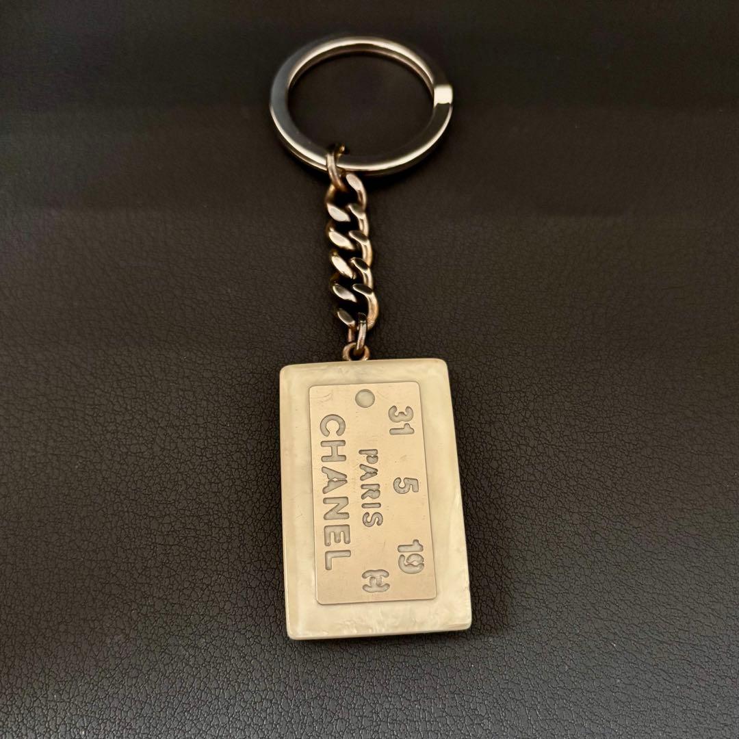 【希少】【シャネル】キーリング キーホルダー チャーム ロゴ アドレス プレート