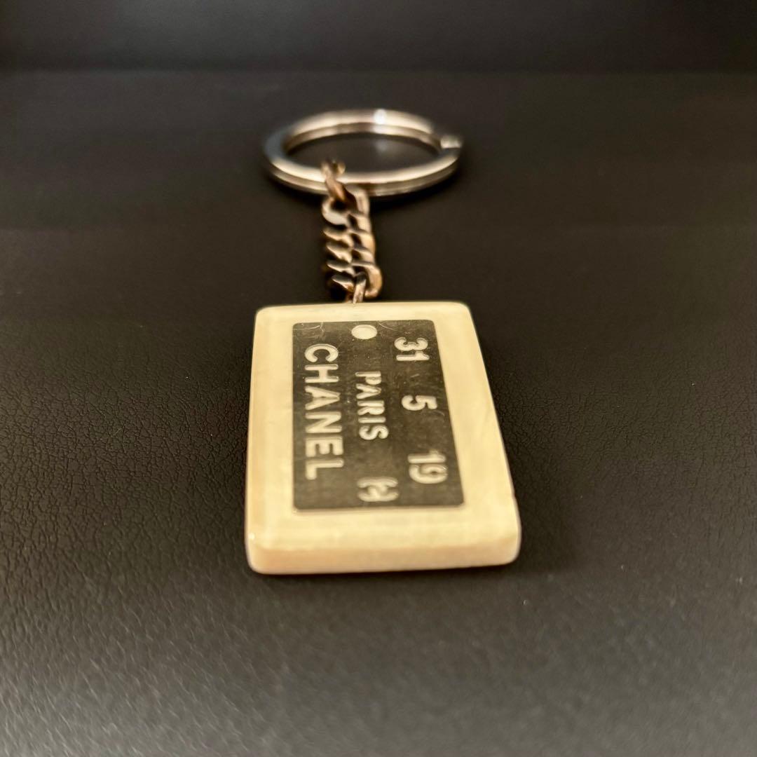 【希少】【シャネル】キーリング キーホルダー チャーム ロゴ アドレス プレート