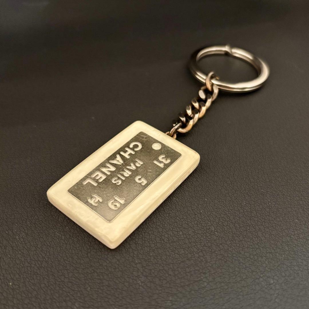 【希少】【シャネル】キーリング キーホルダー チャーム ロゴ アドレス プレート