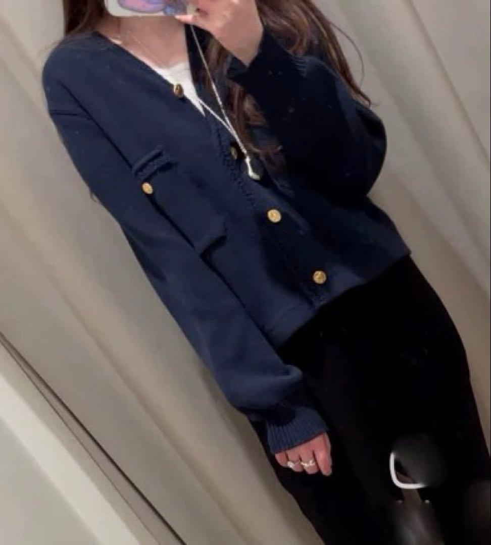 未使用　Plage プラージュ　ゴールドボタン ニットジャケット 金ボタン