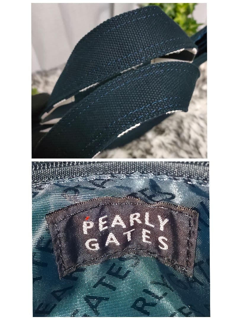 【美品】パーリーゲイツ MickeyMouseコラボ アップリケ カートバッグ紺