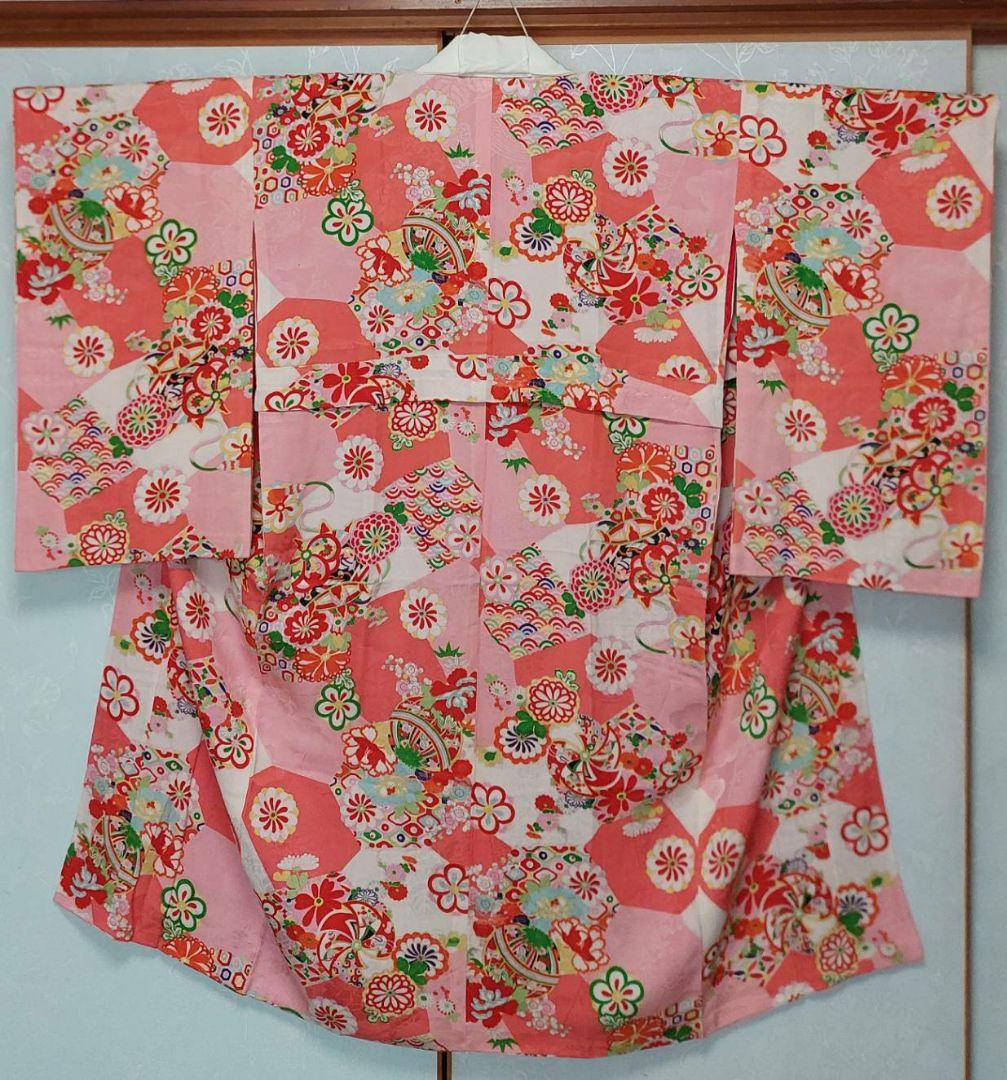 NA111アンティーク着物長襦袢綺麗しつけ糸付き着丈124センチ裄丈63センチ