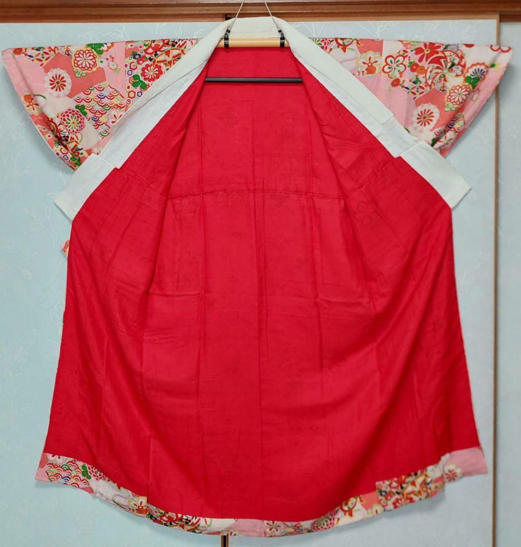 NA111アンティーク着物長襦袢綺麗しつけ糸付き着丈124センチ裄丈63センチ