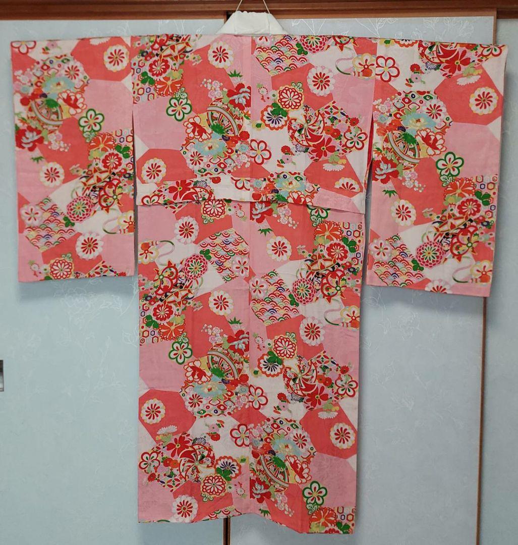 NA111アンティーク着物長襦袢綺麗しつけ糸付き着丈124センチ裄丈63センチ