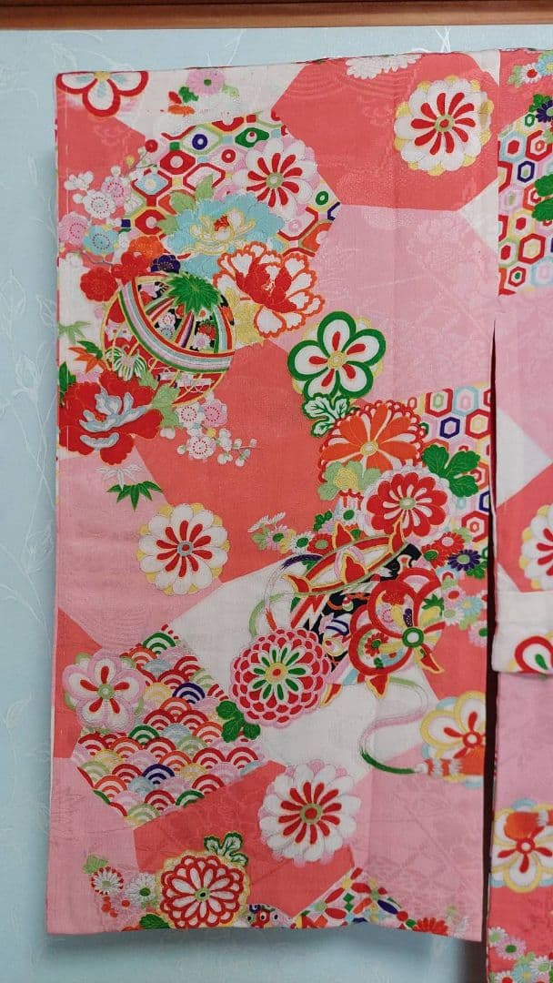 NA111アンティーク着物長襦袢綺麗しつけ糸付き着丈124センチ裄丈63センチ