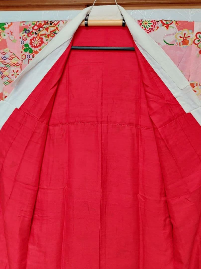 NA111アンティーク着物長襦袢綺麗しつけ糸付き着丈124センチ裄丈63センチ