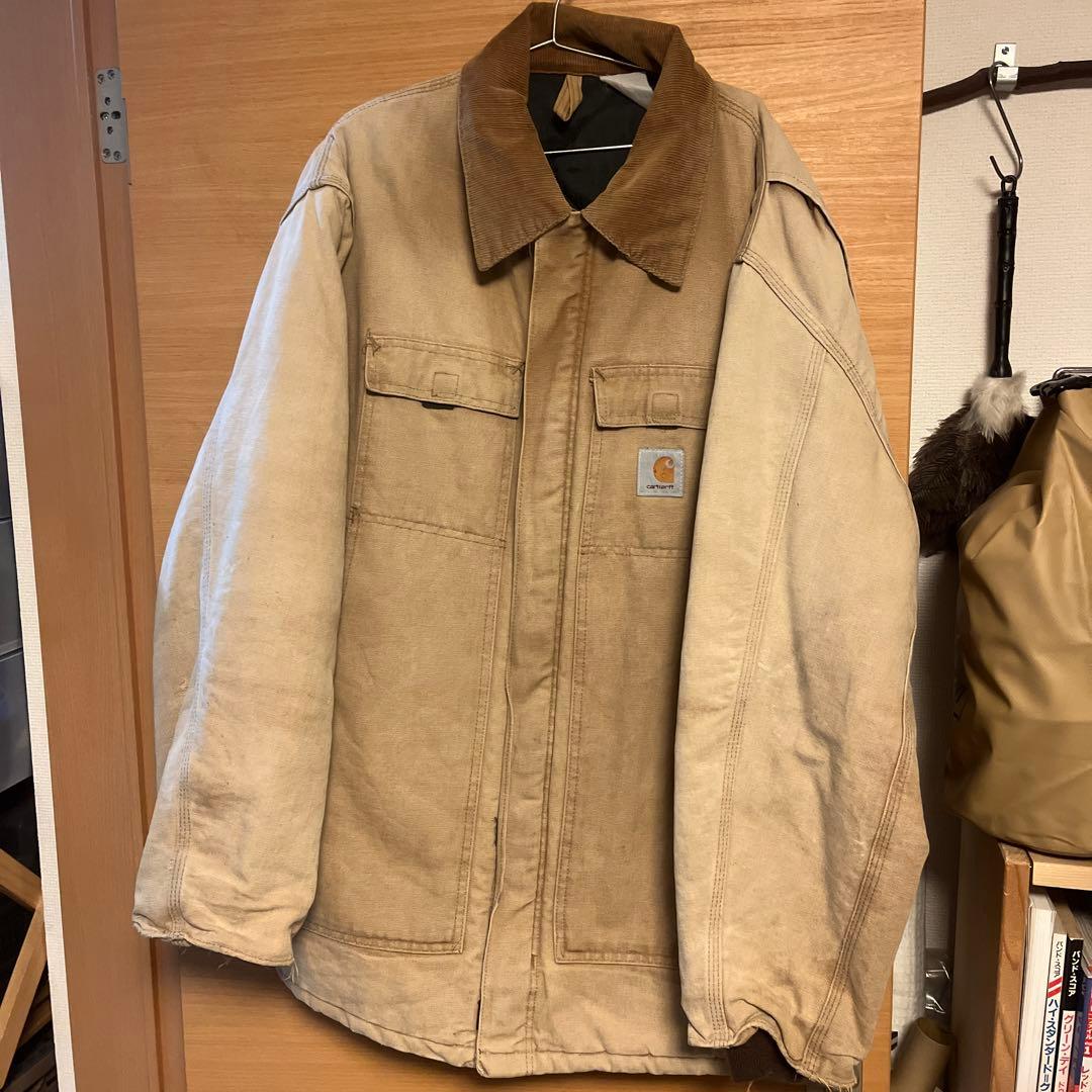 Carhartt ベージュジャケット コーデュロイ襟付き