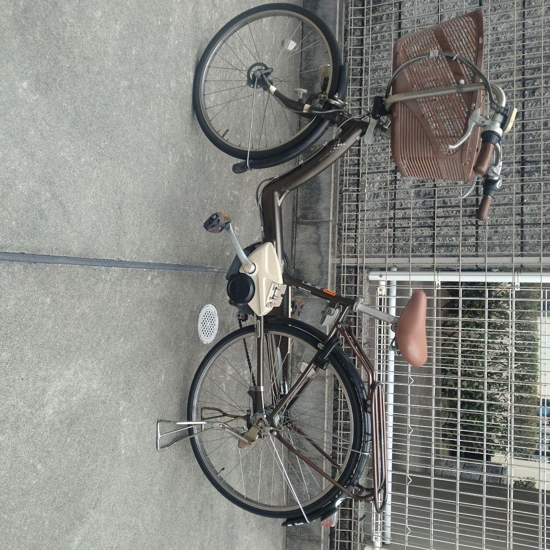 電動アシスト自転車 ブラウン 26インチ 前カゴ付き