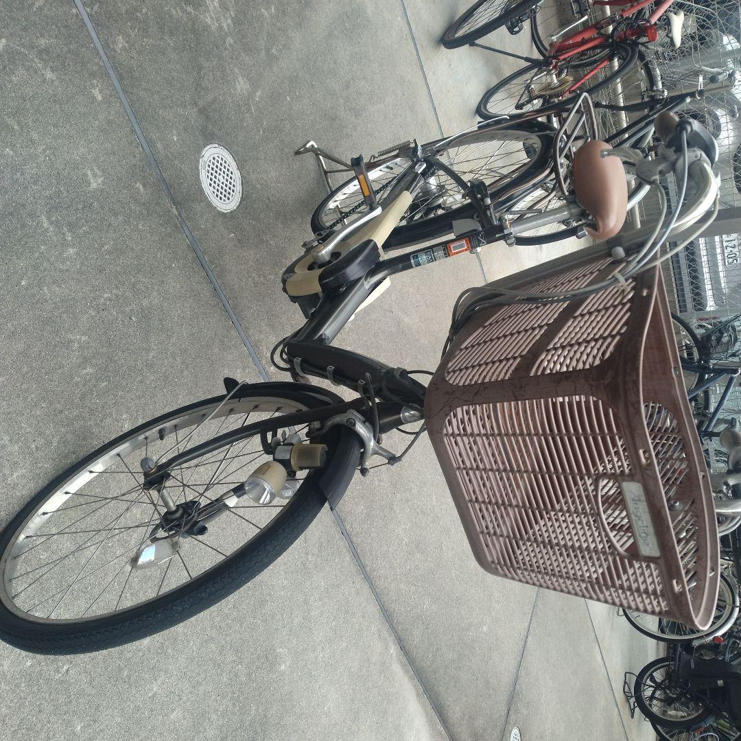 電動アシスト自転車 ブラウン 26インチ 前カゴ付き