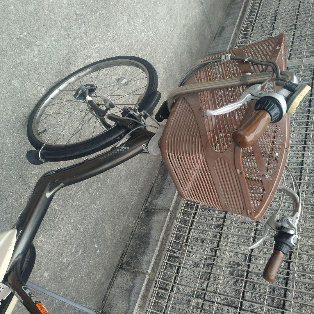 電動アシスト自転車 ブラウン 26インチ 前カゴ付き